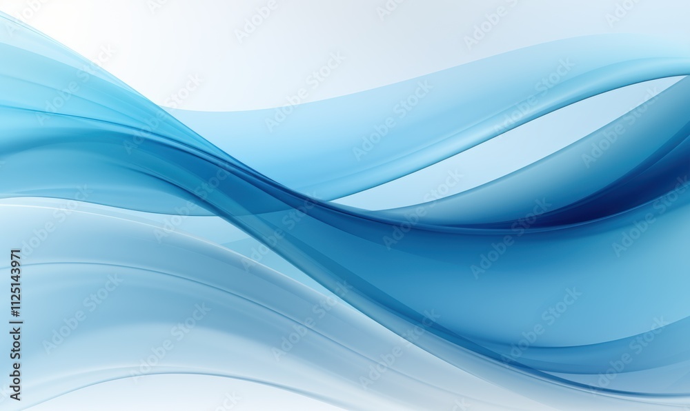 Fototapeta premium 蓝色曲线弯曲柔美流畅线条科技背景