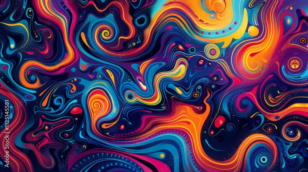 Abstract psychedelic pattern. Mesmerizing and hypnotic trippy background. Abstract psychedelic pattern. Mesmerizing and hypnotic trippy background.