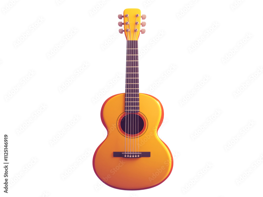 Classic Acoustic Guitar on Transparent Background Classic Acoustic Guitar on Transparent Background