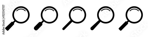 Magnifying glass icon, magnifier or loupe icon. Search icon.