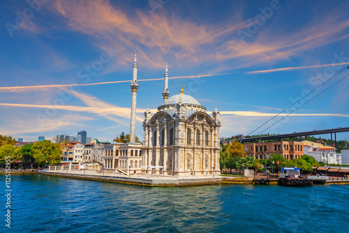 Ortakoy Mosque and Bosphorus bridge at sunrise, Istanbul, Turkey