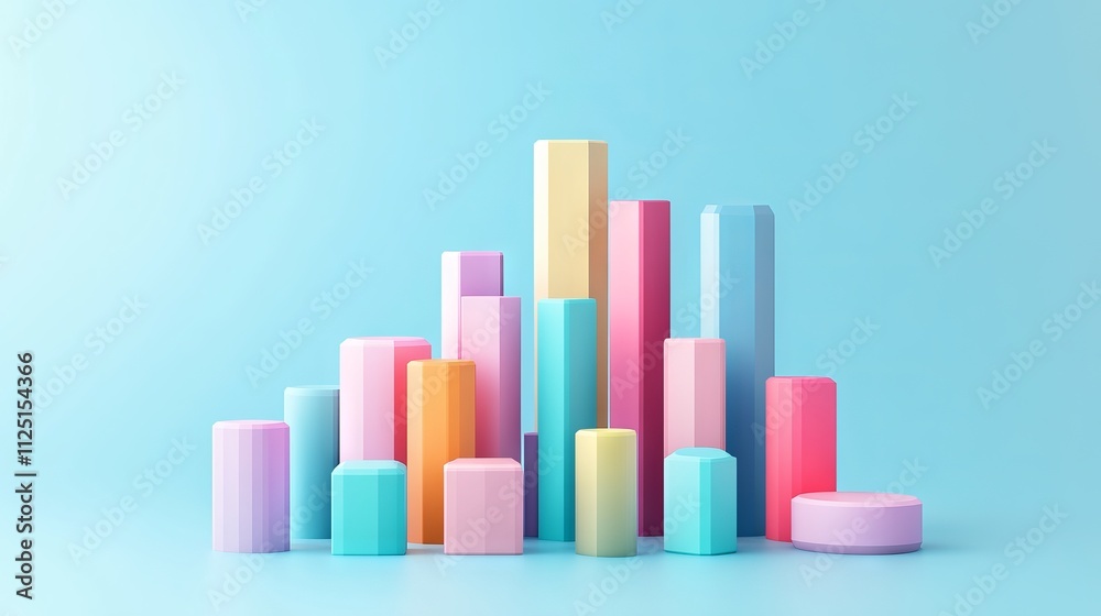 Isometric Colorful Bar Graph Representing Financial Growth AI generated illustration Isometric Colorful Bar Graph Representing Financial Growth AI generated illustration