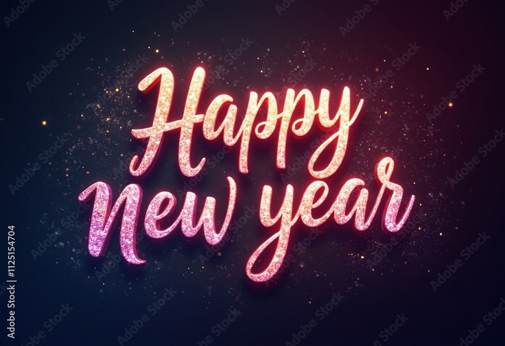 Happy new year colorful calligraphic shining shiny smooth lettering Happy new year colorful calligraphic shining shiny smooth lettering