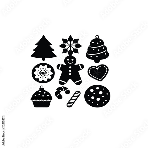set of christmas icons