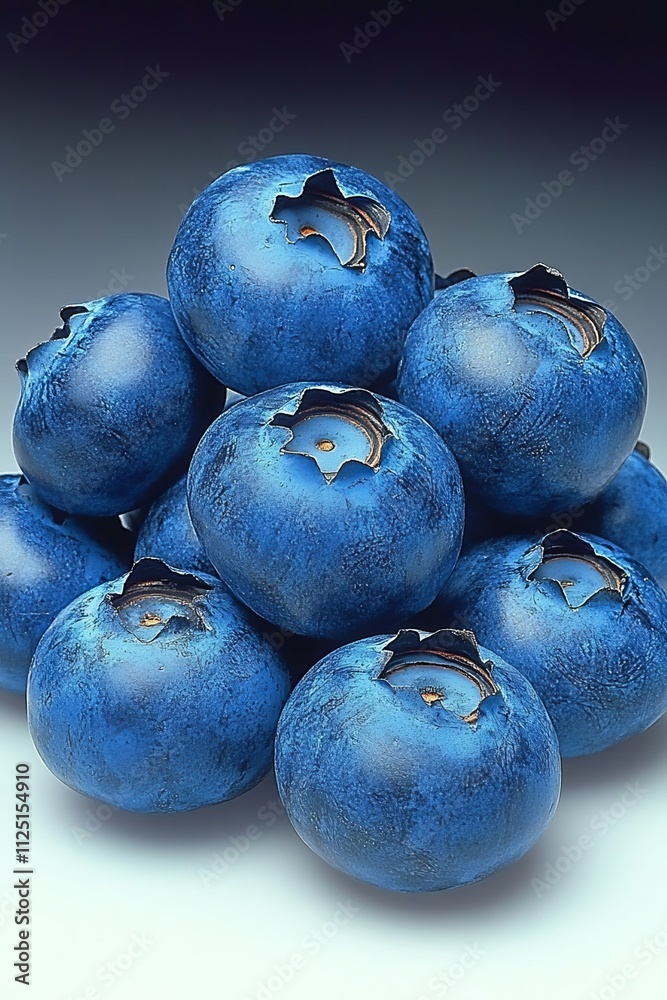 Obraz premium Pile of Fresh, Ripe Blueberries on a Dark Background Antioxidants and Healthy Eating