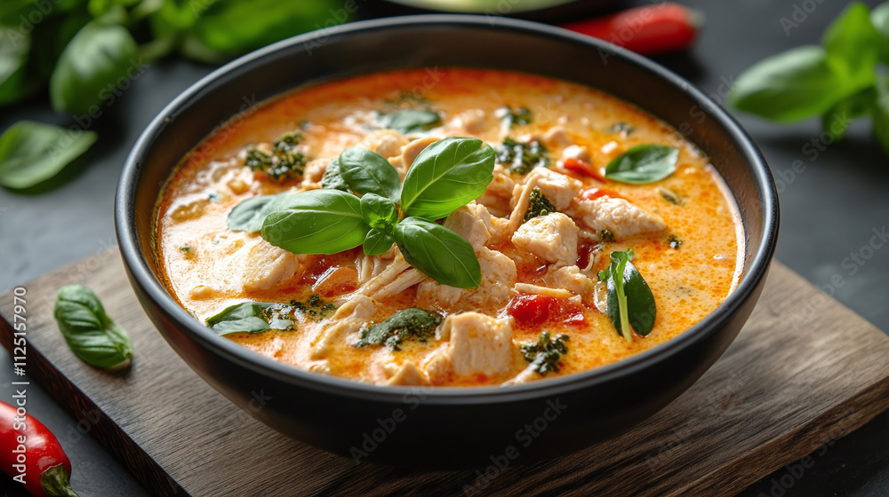 Rich soup with chicken blend, healthy in spoon with meal view, closeup showing recipe and herbs mix, dish through bowl fresh vegetable. Rich soup with chicken blend, healthy in spoon with meal view, closeup showing recipe and herbs mix, dish through bowl fresh vegetable.