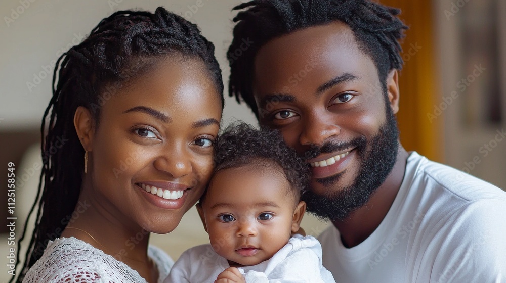 A couple beams with happiness while holding their cute baby between them. The warm atmosphere of their cozy home radiates love and unity, showcasing a beautiful family moment filled with joy A couple beams with happiness while holding their cute baby between them. The warm atmosphere of their cozy home radiates love and unity, showcasing a beautiful family moment filled with joy