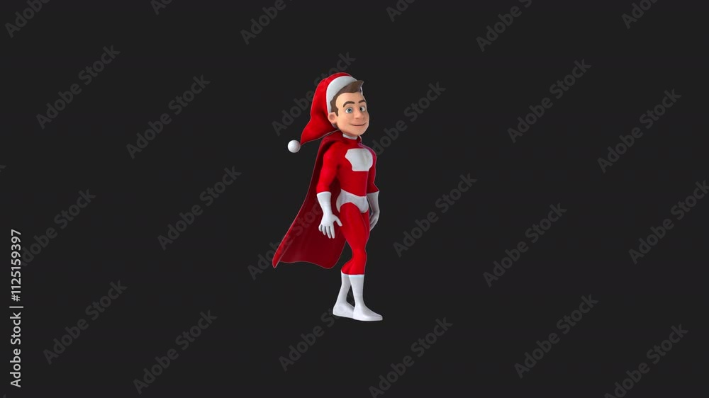 Fun 3D cartoon superhero talking (with alpha channel)