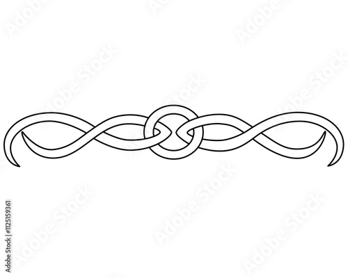 Divider or border in the form of a Celtic ornament - vector linear element for coloring and design. Ornament for coloring book. Outline.	
