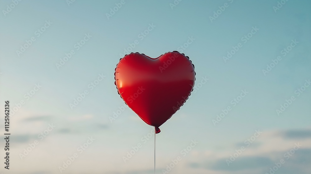 A vibrant red heart-shaped balloon floats against a clear blue sky, symbolizing love, joy, and celebration. Perfect for romantic themes, events, and heartwarming occasions. A vibrant red heart-shaped balloon floats against a clear blue sky, symbolizing love, joy, and celebration. Perfect for romantic themes, events, and heartwarming occasions.