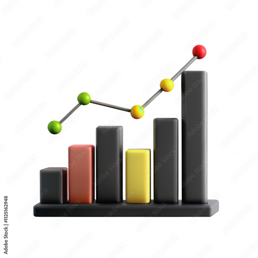 This image features a 3D bar chart with colorful data points, signifying data analysis and presentation in a visually engaging manner. This image features a 3D bar chart with colorful data points, signifying data analysis and presentation in a visually engaging manner.
