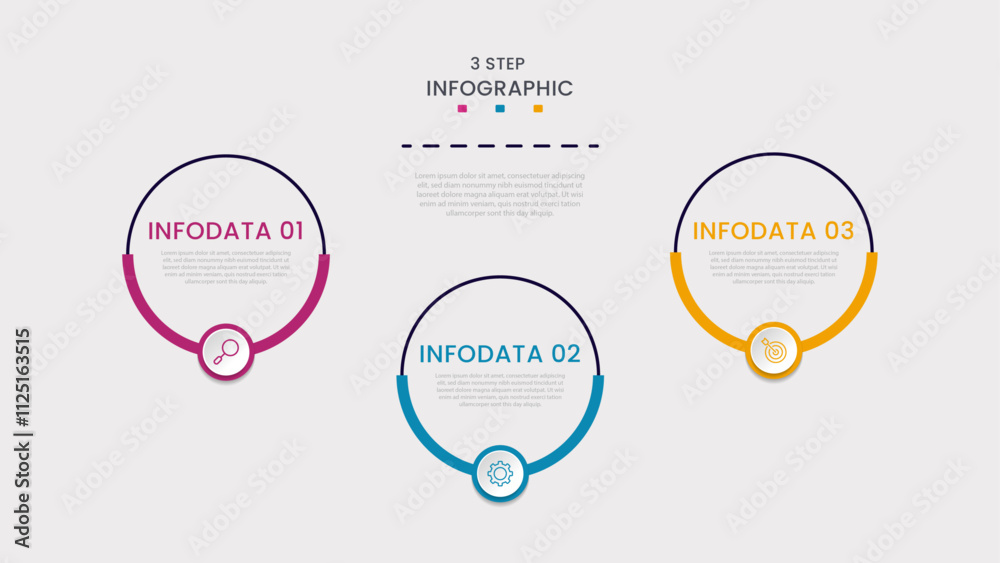 Business data visualization. Process chart. Abstract elements of a graph or diagram with Three Steps, and processes. Vector business template for presentation. Creative concept for infographic. Business data visualization. Process chart. Abstract elements of a graph or diagram with Three Steps, and processes. Vector business template for presentation. Creative concept for infographic.