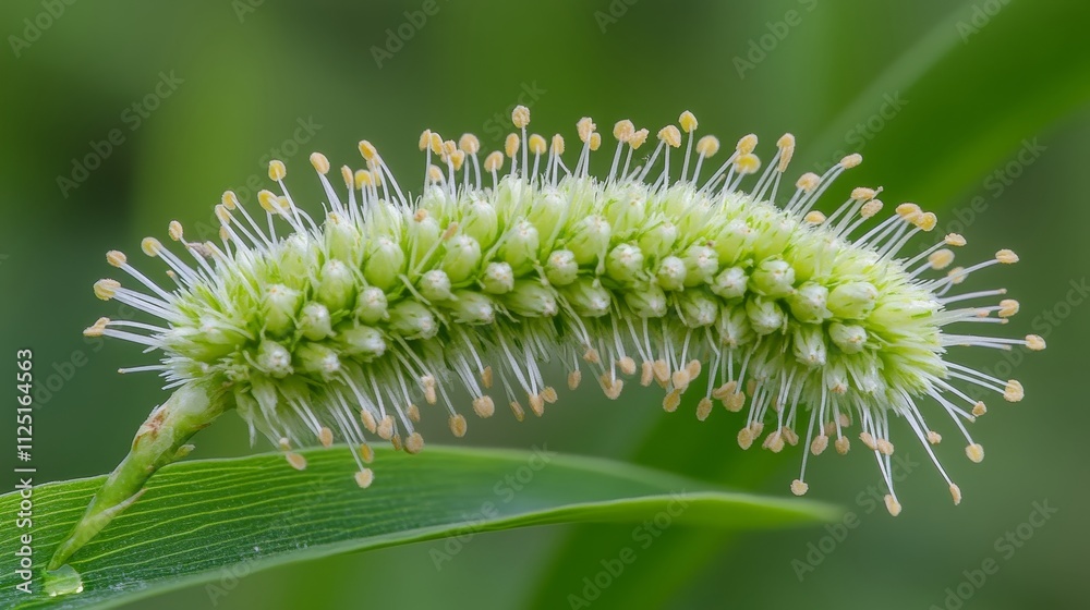 Fototapeta premium Close-Up Macro Photo Crack Willow Salix Fragilis Catkin Detail with Vibrant Yellow Pollen