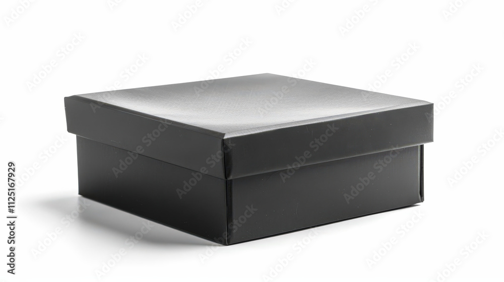 black gift box isolated on white