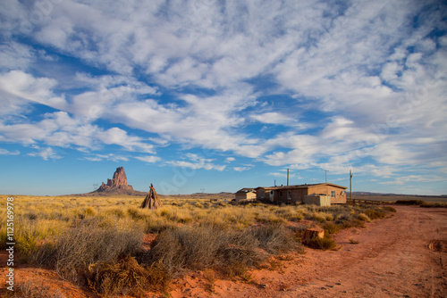 Navajo home in the desert, utah photo