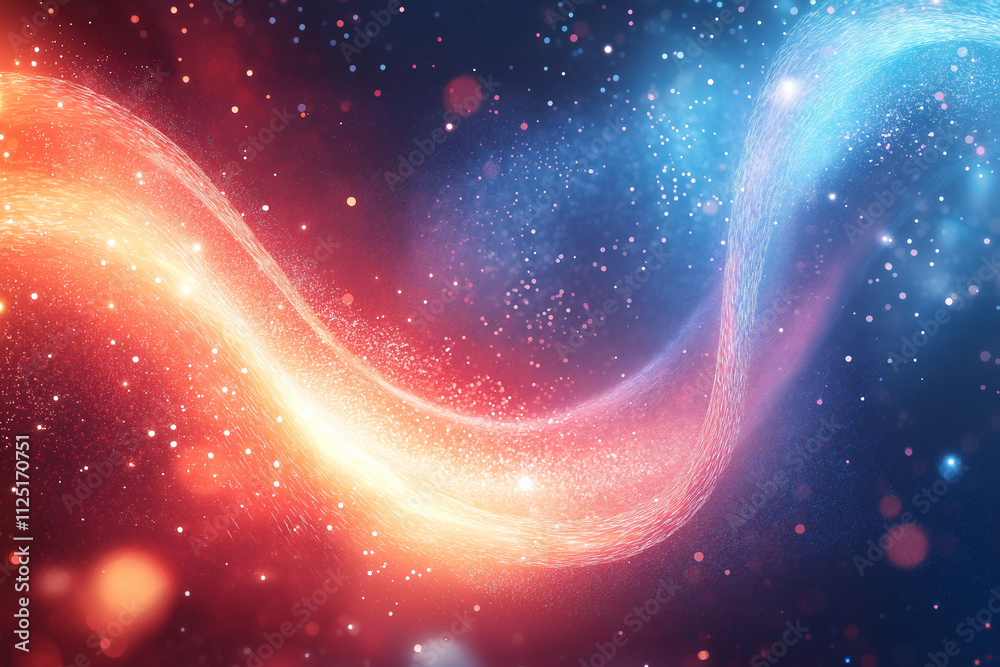Colorful cosmic swirl with vibrant red and blue patterns against dark background. Generative AI Colorful cosmic swirl with vibrant red and blue patterns against dark background. Generative AI