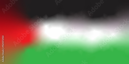 Fotografía Palestine flag on shiny black background