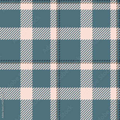 Random background fabric plaid, checking tartan seamless pattern. Velvet vector check textile texture in cyan and light colors.