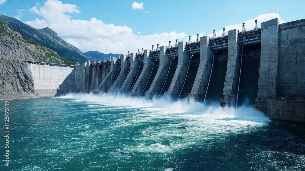 Hydroelectric Dam Generating Power at Peak Flow Hydroelectric Dam Generating Power at Peak Flow