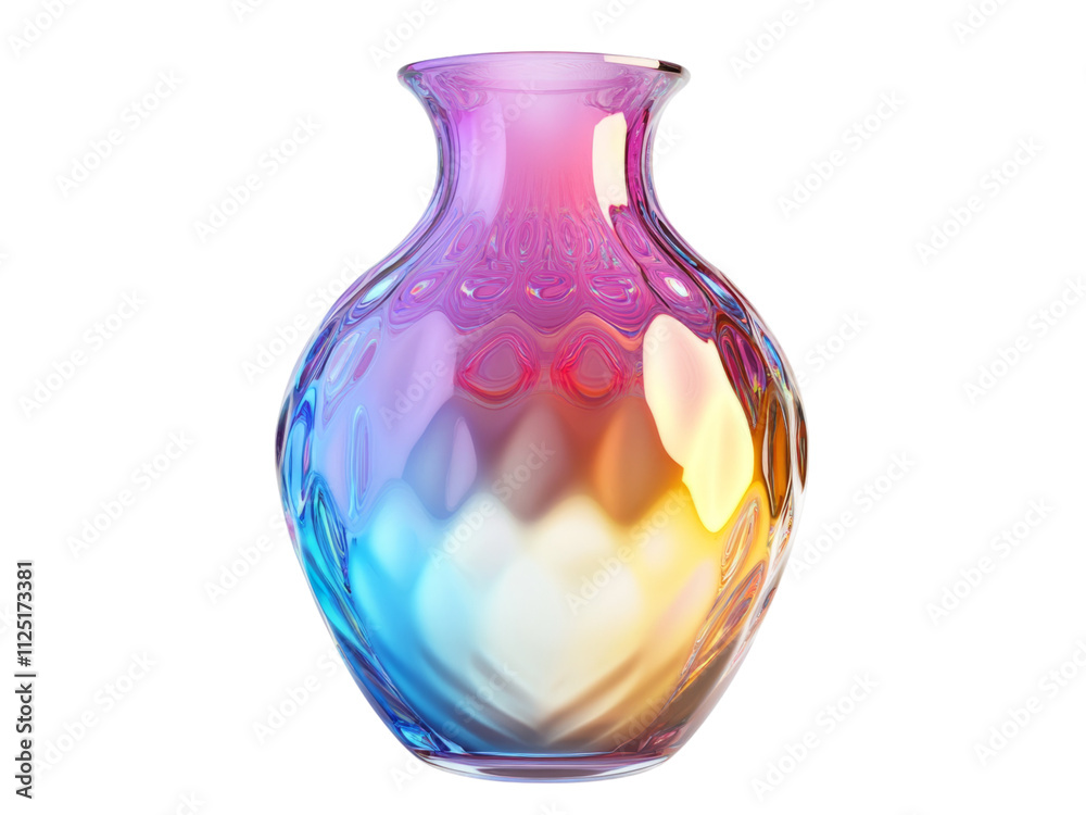 Colorful Glass Vase on Transparent Background Colorful Glass Vase on Transparent Background