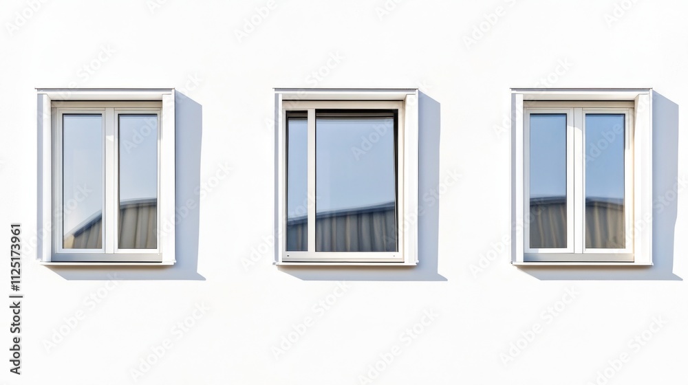 Modern Architecture Facade with Clean White Windows Modern Architecture Facade with Clean White Windows
