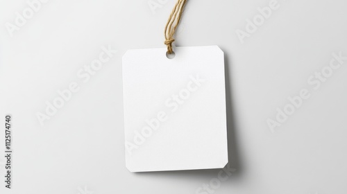 Blank White Tag with String - Simple and Elegant Design for Retail