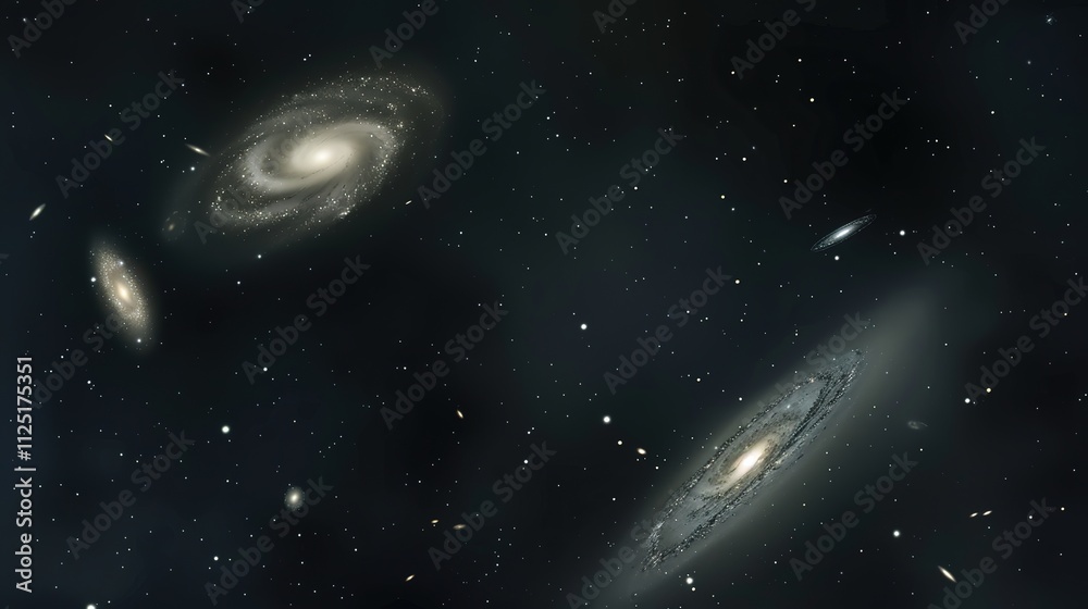 Fototapeta premium Spiral galaxies in the night sky