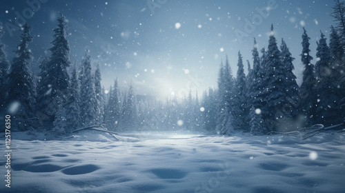 Winter landscape with snow