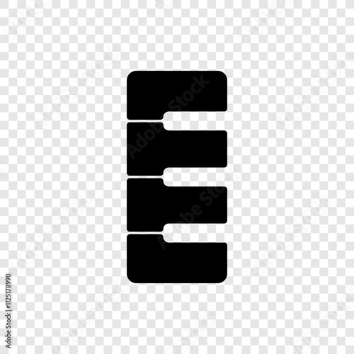 Piano musical simple icon. Flat design. Transparent grid