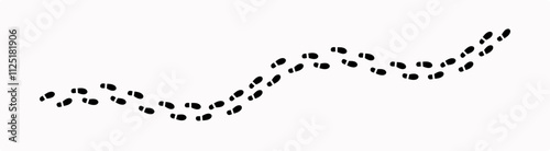 Footprints human silhouette, vector set, 4