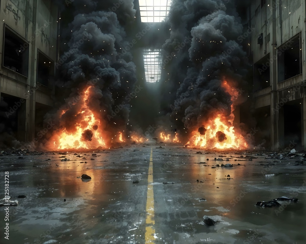 fire in an abandoned factory fire in an abandoned factory