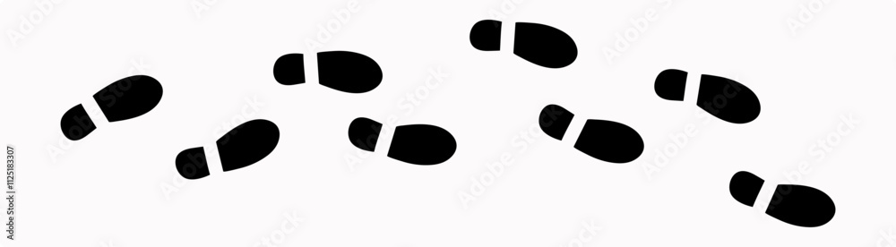Footprints human silhouette, vector set, 2 Footprints human silhouette, vector set, 2