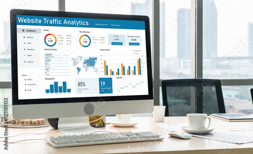Canvastavla Computer software for website traffic analytics data on computer screen