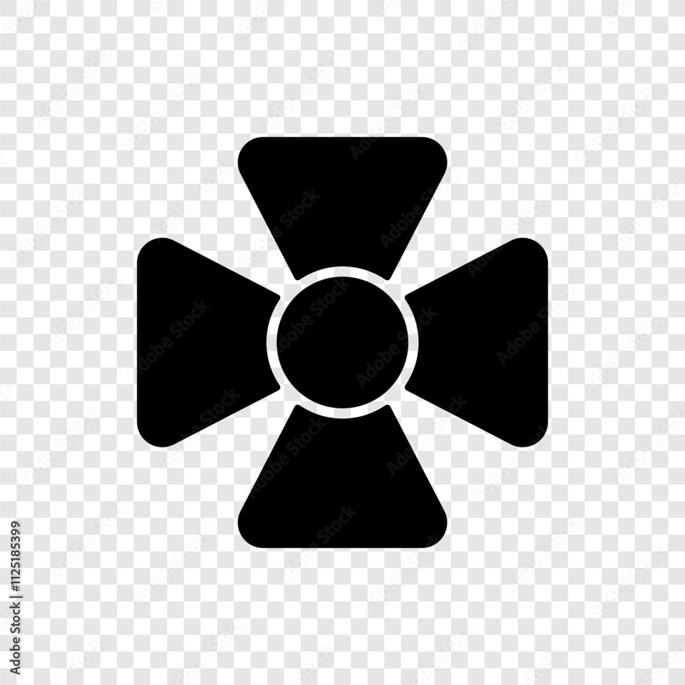 Cross simple icon, vector. Flat design. Transparent grid