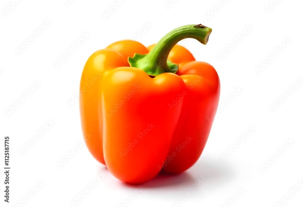 Vibrant Orange Bell Pepper Isolated on White Background Vibrant Orange Bell Pepper Isolated on White Background