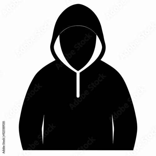 Black Hoodie Silhouette Vector Illustration