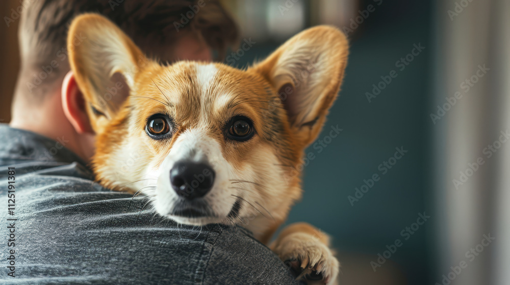 cute corgi looking into the camera