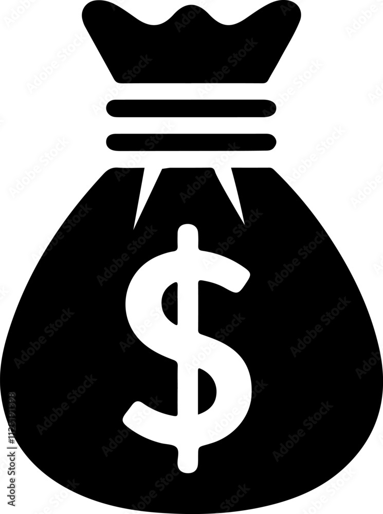 Money Bag Silhouette Vector Icon Design Illustration Money Bag Silhouette Vector Icon Design Illustration
