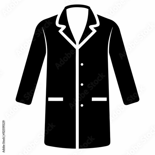 Black Silhouette Lab Coat Vector Art Illustration