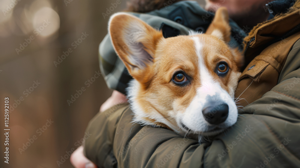 Obraz premium cute corgi looking into the camera