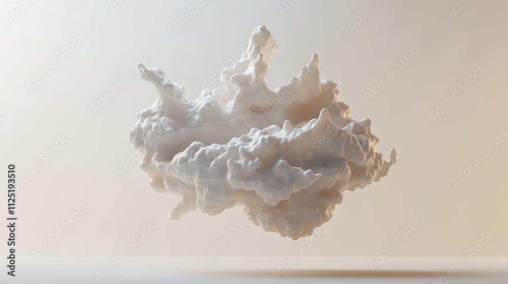 Cloud forms drift softly across a minimalistic background, creating a serene atmosphere Cloud forms drift softly across a minimalistic background, creating a serene atmosphere