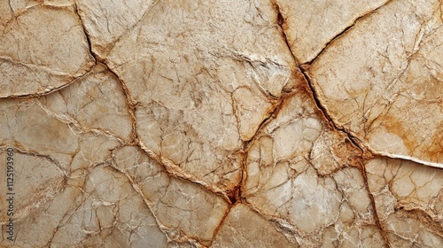 Textured surface depicting natural stone with cracks and earthy tones, ideal for backgrounds and designs