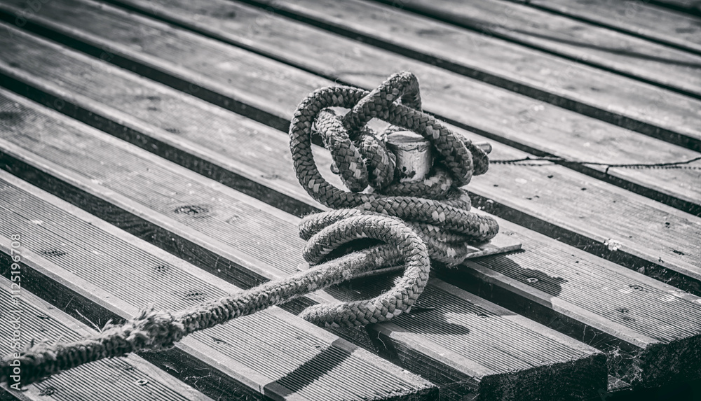 Fototapeta premium The cleat is the most common way to tie a boat to a dock.