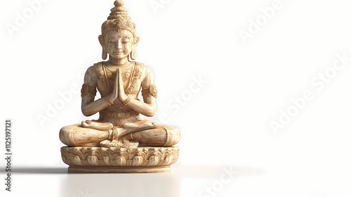 3d jain tirthankara statue isolated on the white background. Omniscient. Illustration photo