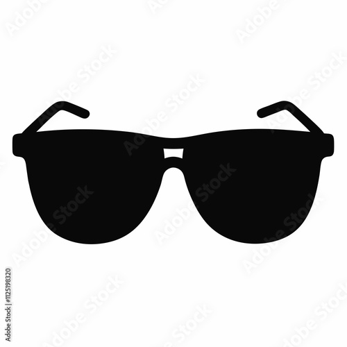 Black Silhouette Sunglasses Vector Illustration