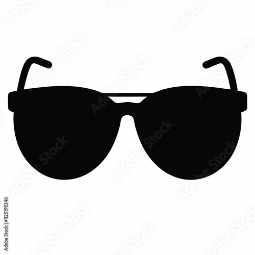 Black Silhouette Sunglasses Vector Illustration
