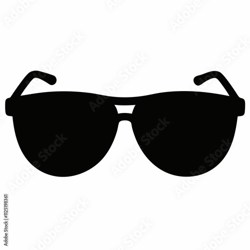 Black Silhouette Sunglasses Vector Illustration
