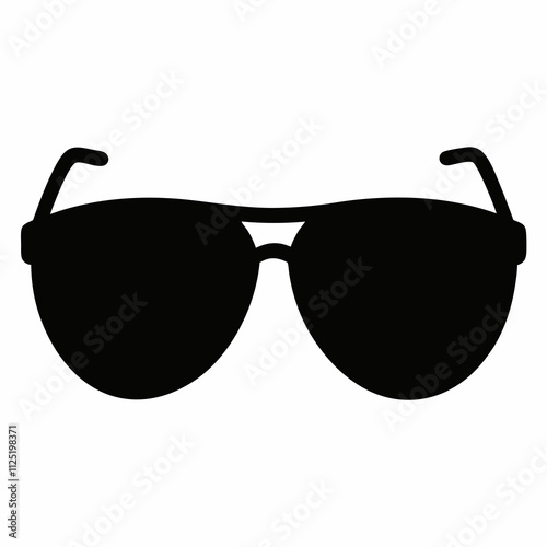 Black Silhouette Sunglasses Vector Illustration