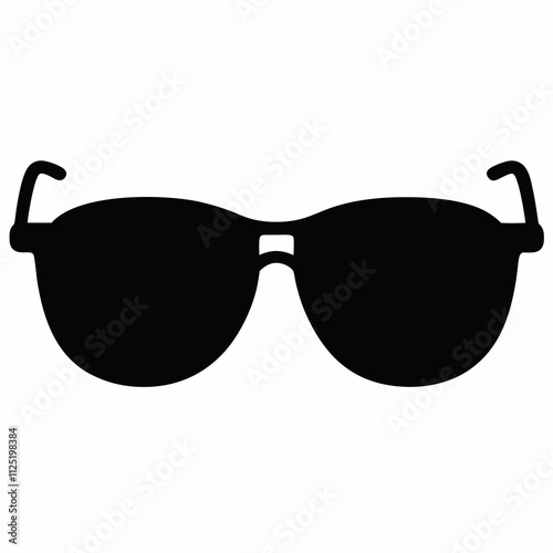 Black Silhouette Sunglasses Vector Illustration