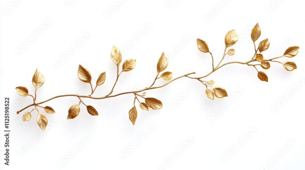 Golden Branch with Delicate Leaves: A Luxurious Floral Arrangement Golden Branch with Delicate Leaves: A Luxurious Floral Arrangement
